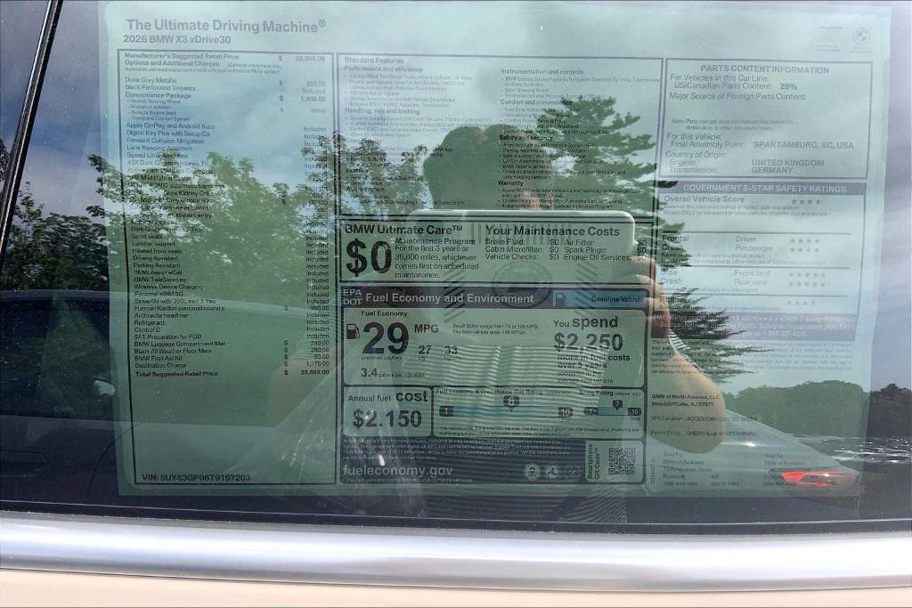 new 2026 BMW X3 car, priced at $55,665