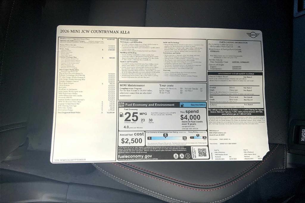 new 2026 MINI Countryman car, priced at $52,265