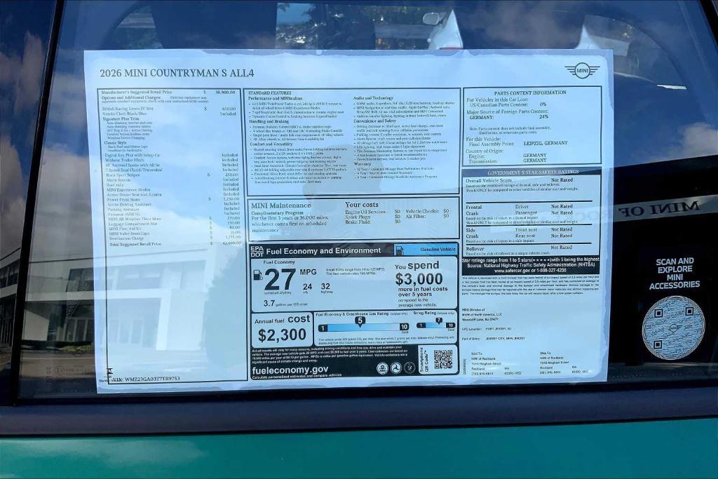 new 2026 MINI Countryman car, priced at $42,610