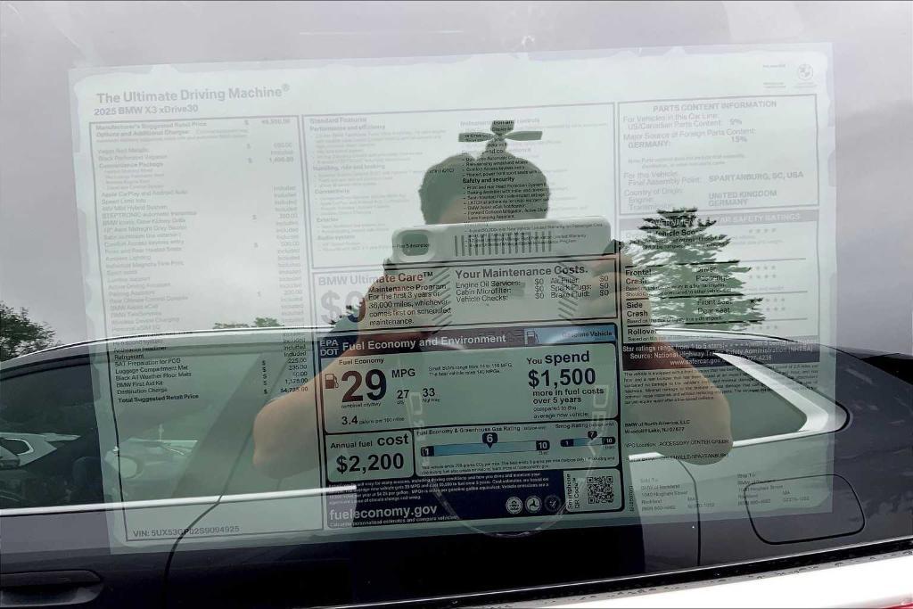 new 2025 BMW X3 car, priced at $54,735