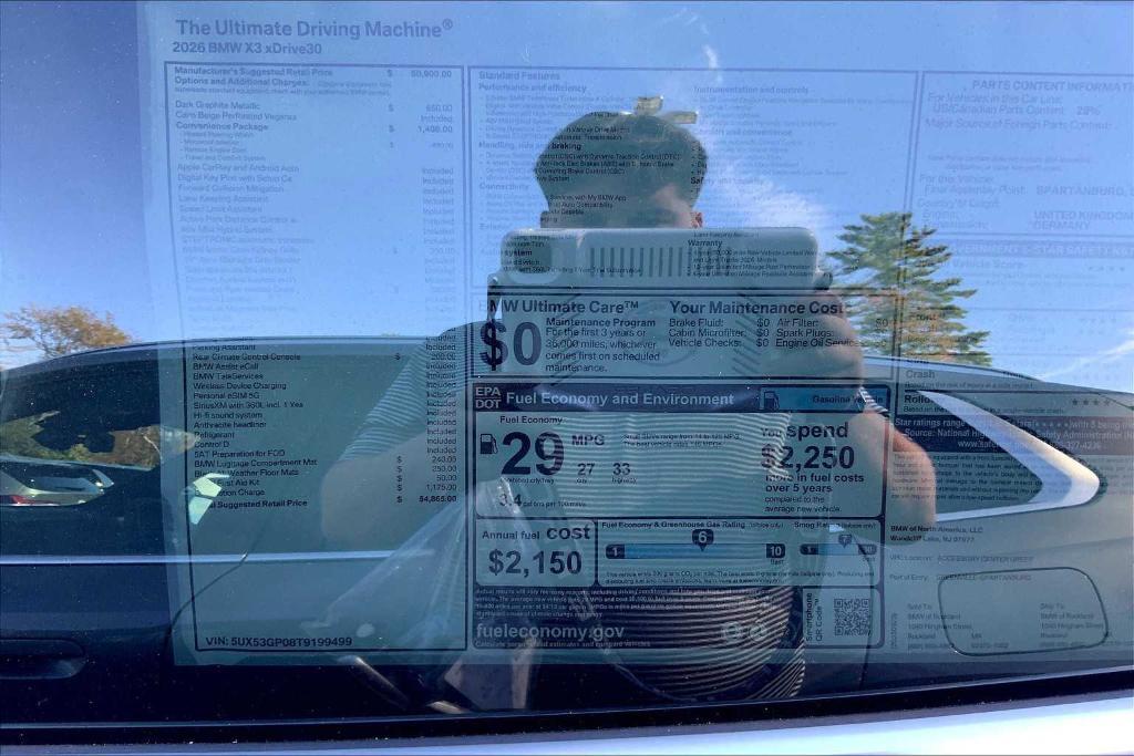 new 2026 BMW X3 car, priced at $54,865