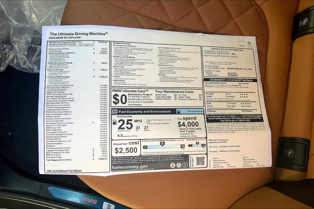 new 2026 BMW X5 car, priced at $79,600