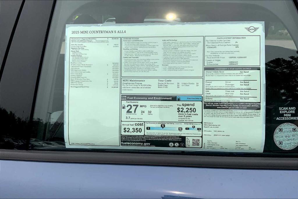 new 2025 MINI Countryman car, priced at $42,305