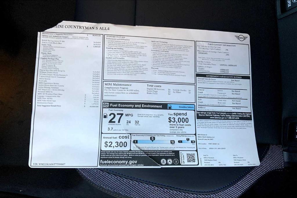 new 2026 MINI Countryman car, priced at $43,860