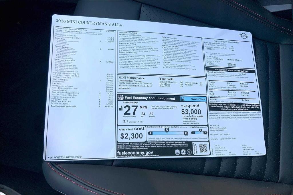 new 2026 MINI Countryman car, priced at $46,875