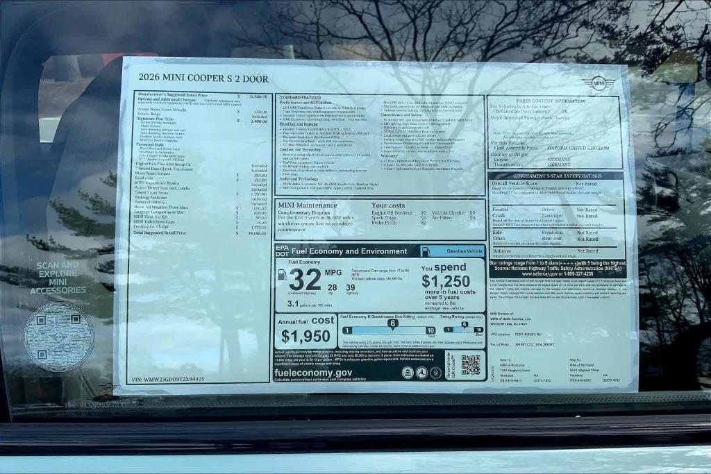 new 2026 MINI Hardtop car, priced at $39,140