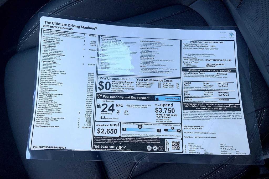 new 2025 BMW X4 car, priced at $63,470