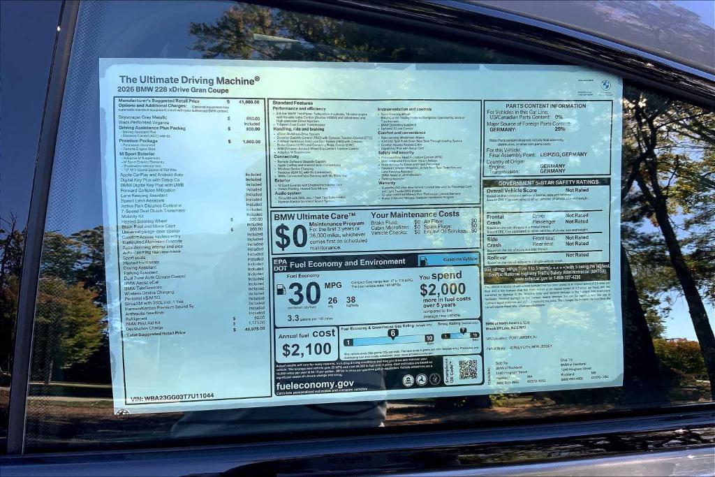 new 2026 BMW 228 Gran Coupe car, priced at $45,975