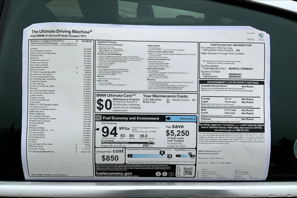 new 2025 BMW i4 Gran Coupe car, priced at $64,525