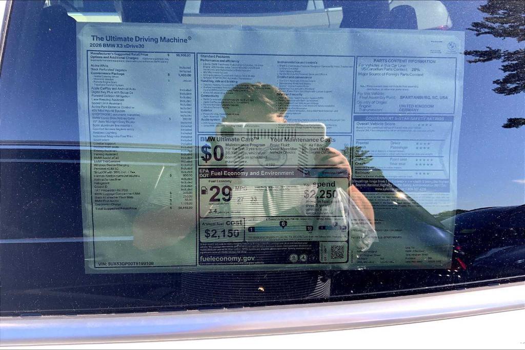 new 2026 BMW X3 car, priced at $54,415