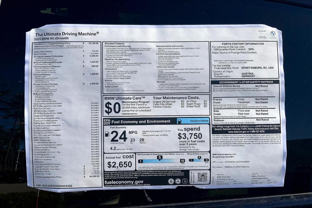 used 2025 BMW X6 car, priced at $77,598