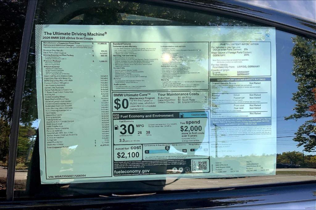 new 2026 BMW 228 Gran Coupe car, priced at $45,975