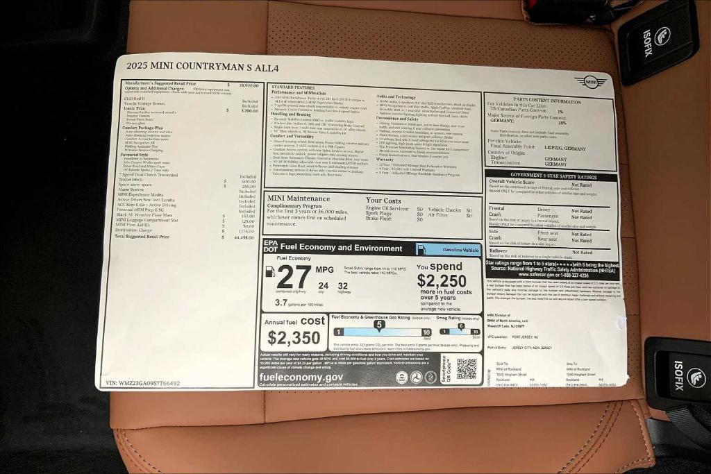 new 2025 MINI Countryman car, priced at $44,455