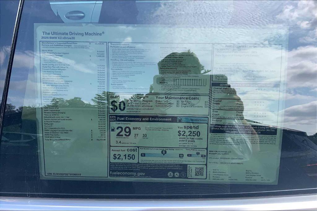 new 2026 BMW X3 car, priced at $54,415