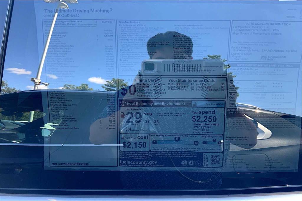 new 2026 BMW X3 car, priced at $53,915