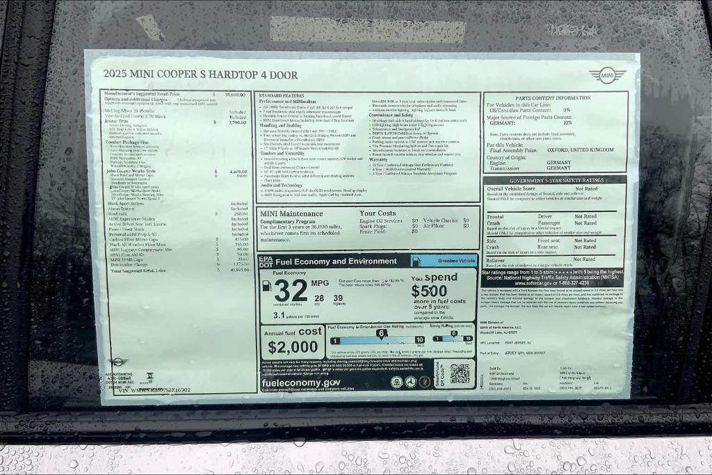 new 2025 MINI Hardtop car, priced at $41,925