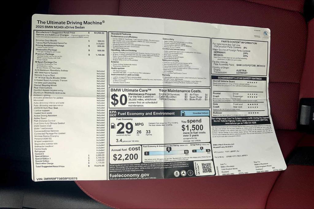 new 2025 BMW M340 car, priced at $72,670