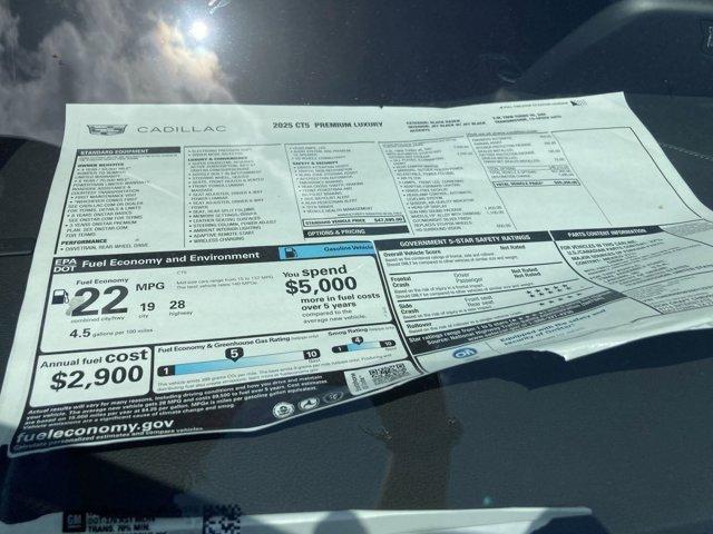 new 2025 Cadillac CT5 car, priced at $58,300