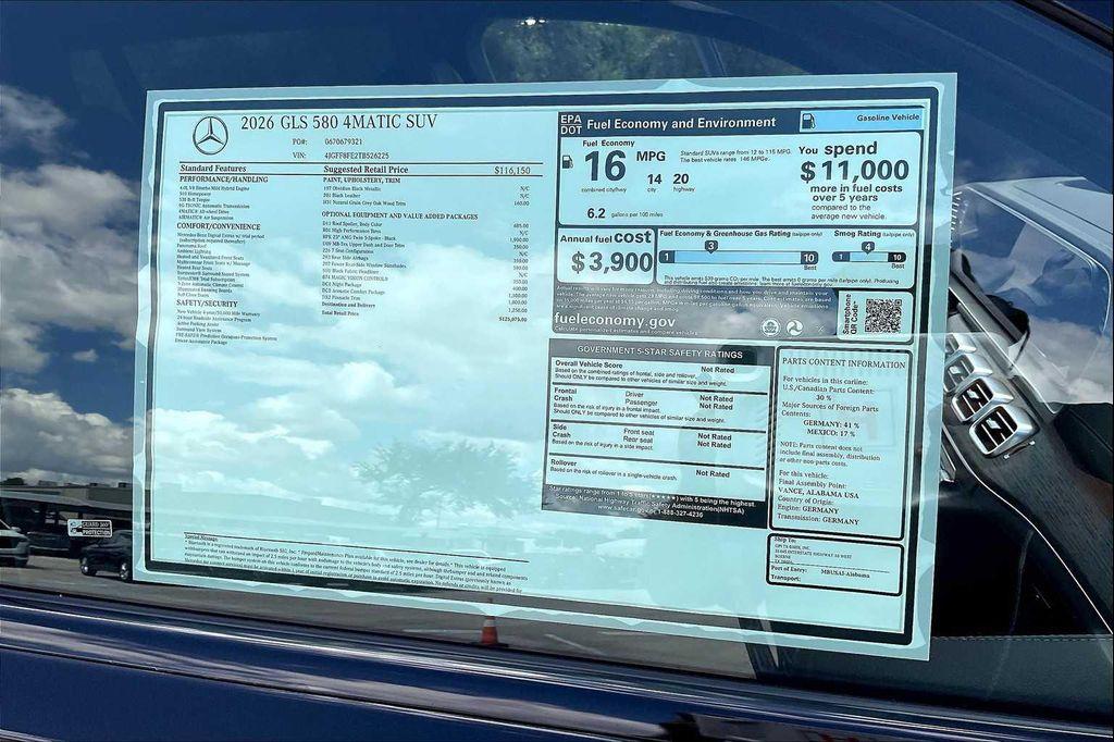 new 2026 Mercedes-Benz GLS 580 car, priced at $125,075