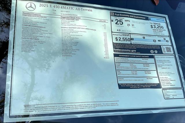 new 2025 Mercedes-Benz E-Class car, priced at $93,285