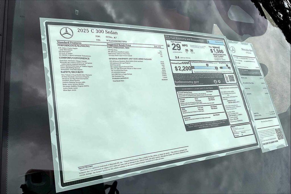 new 2025 Mercedes-Benz C-Class car, priced at $59,085