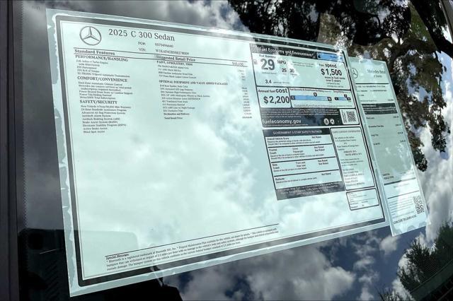 new 2025 Mercedes-Benz C-Class car, priced at $59,960