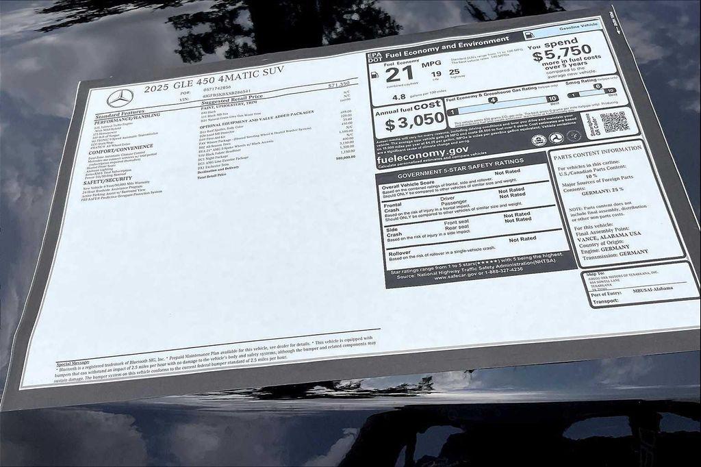 new 2025 Mercedes-Benz GLE 450 car, priced at $80,000