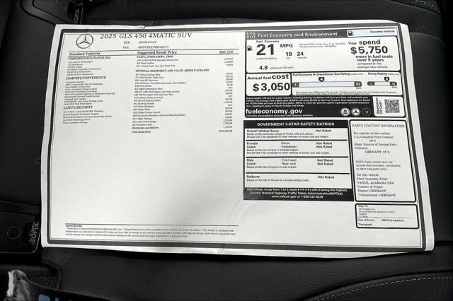 new 2025 Mercedes-Benz GLS 450 car, priced at $110,100