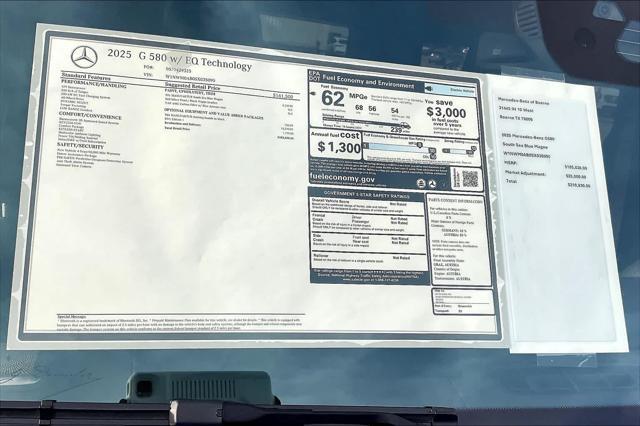 new 2025 Mercedes-Benz G-Class car, priced at $185,830