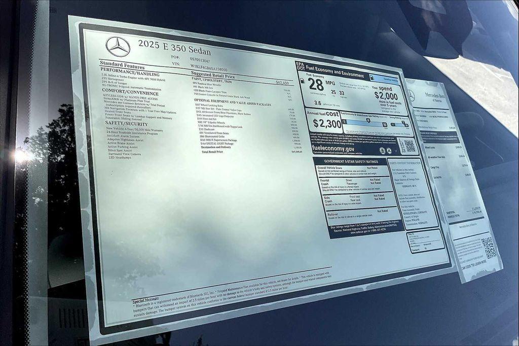 new 2025 Mercedes-Benz E-Class car, priced at $69,585