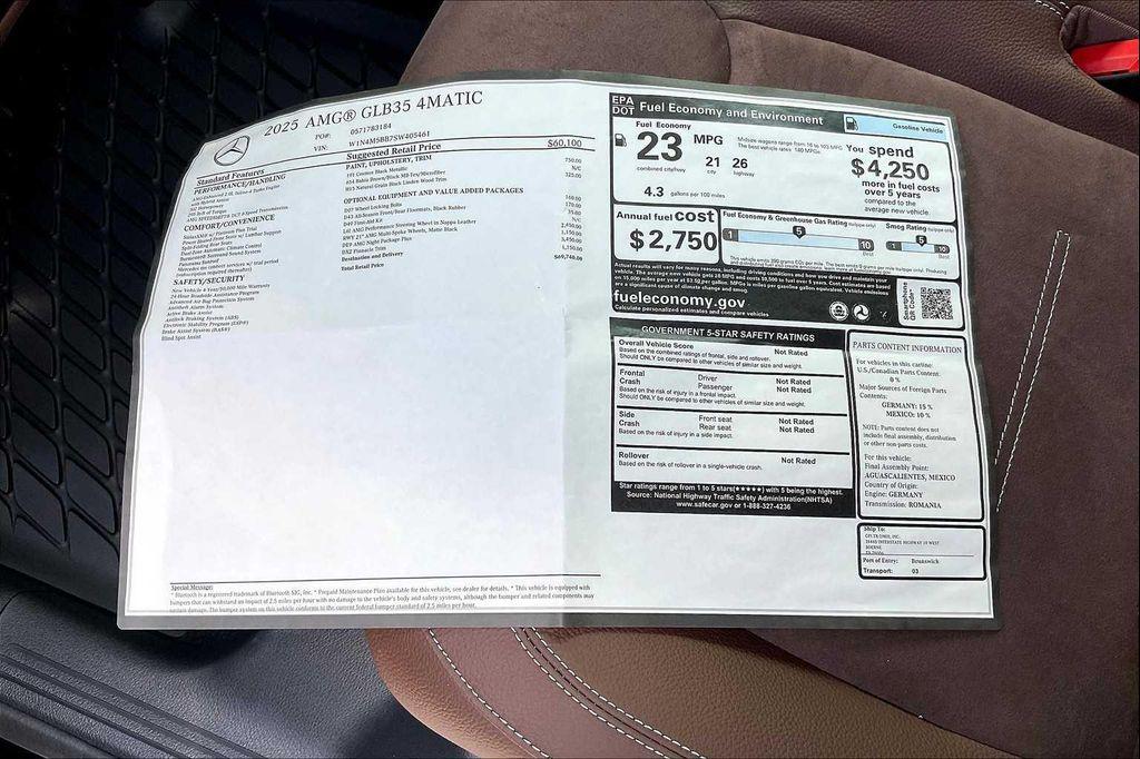 new 2025 Mercedes-Benz AMG GLB 35 car, priced at $69,740