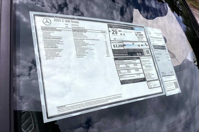 new 2025 Mercedes-Benz C-Class car, priced at $58,795