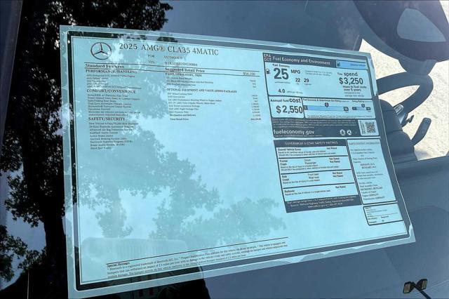 new 2025 Mercedes-Benz AMG CLA 35 car, priced at $66,145