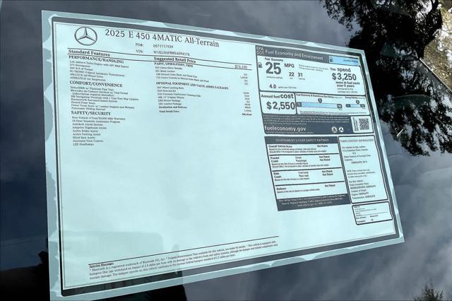 new 2025 Mercedes-Benz E-Class car, priced at $80,345