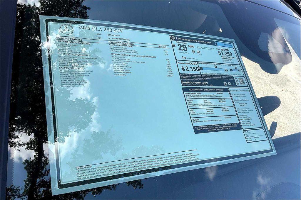 new 2026 Mercedes-Benz GLA 250 car, priced at $49,755