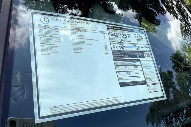 new 2025 Mercedes-Benz GLC 350e car, priced at $69,960