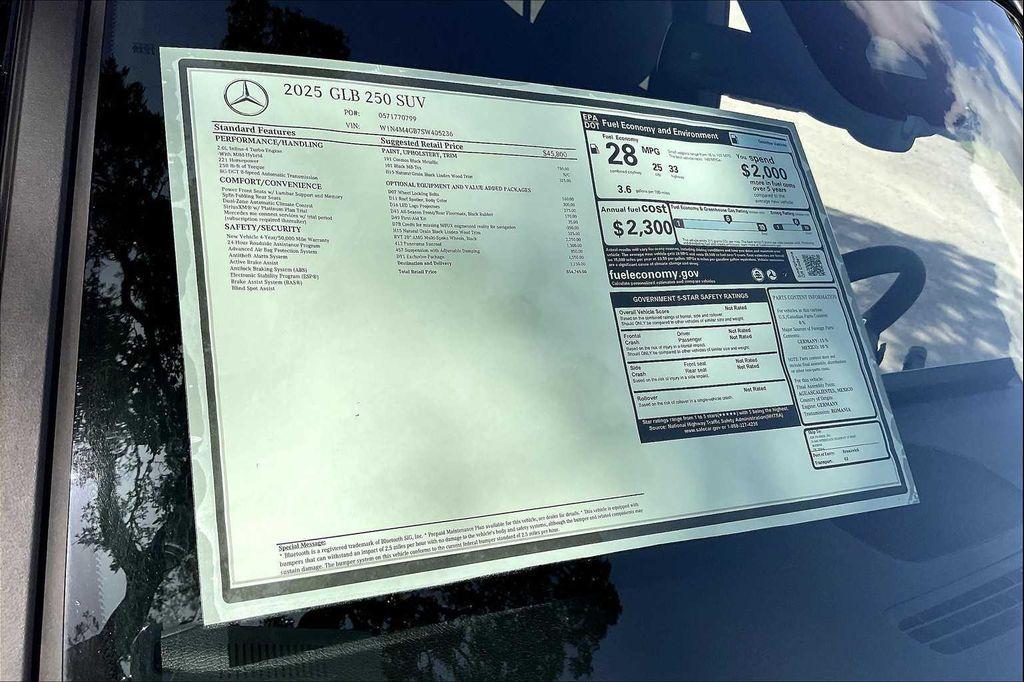 new 2025 Mercedes-Benz GLB 250 car, priced at $54,765
