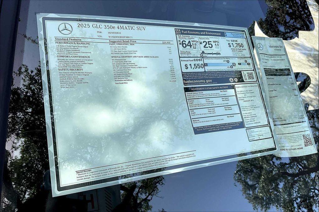 new 2025 Mercedes-Benz GLC 350e car, priced at $71,210