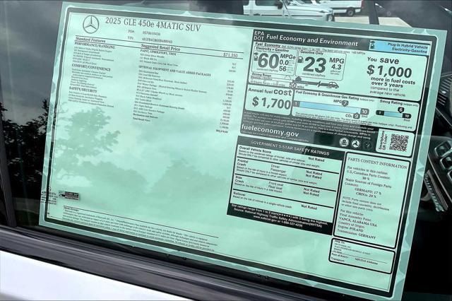 new 2025 Mercedes-Benz GLE 450e car, priced at $82,270