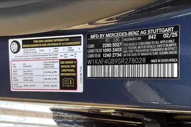 new 2025 Mercedes-Benz C-Class car, priced at $54,960