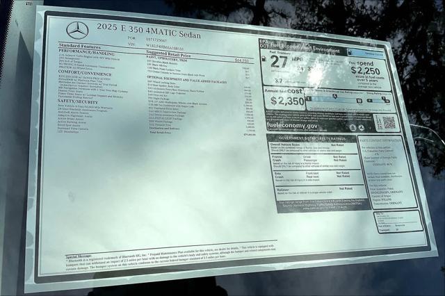 new 2025 Mercedes-Benz E-Class car, priced at $79,465