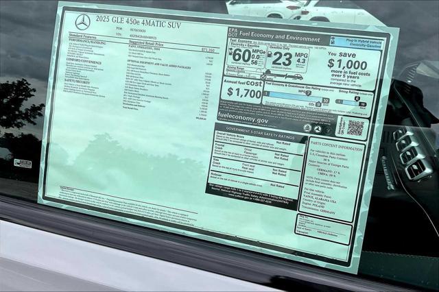 new 2025 Mercedes-Benz GLE 450e car, priced at $82,820