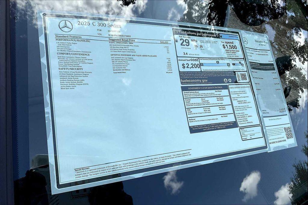 new 2025 Mercedes-Benz C-Class car, priced at $55,960