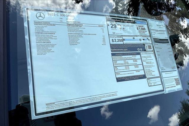 new 2025 Mercedes-Benz C-Class car, priced at $55,960