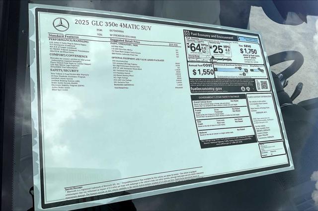 new 2025 Mercedes-Benz GLC 350e car, priced at $70,510