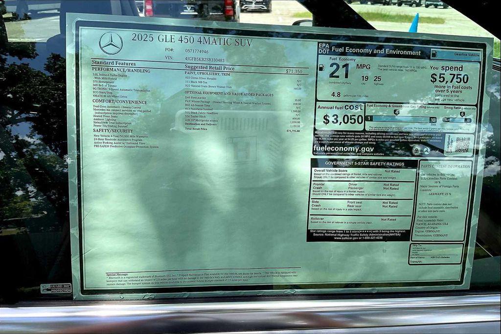 new 2025 Mercedes-Benz GLE 450 car, priced at $75,795