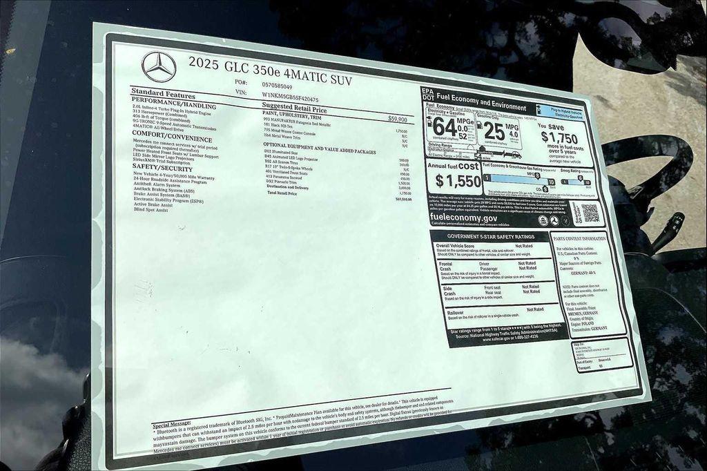 new 2025 Mercedes-Benz GLC 350e car, priced at $69,810