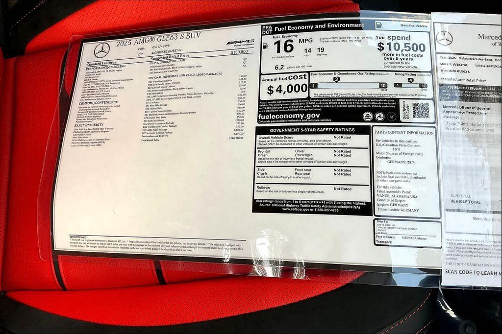 new 2025 Mercedes-Benz AMG GLE 63 car, priced at $140,920