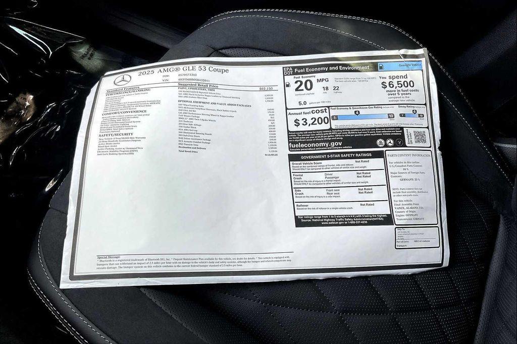 new 2025 Mercedes-Benz AMG GLE 53 car, priced at $112,985