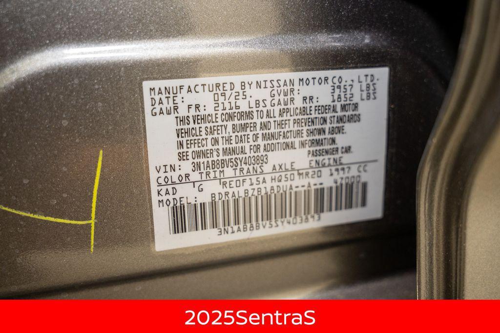 new 2025 Nissan Sentra car, priced at $22,422